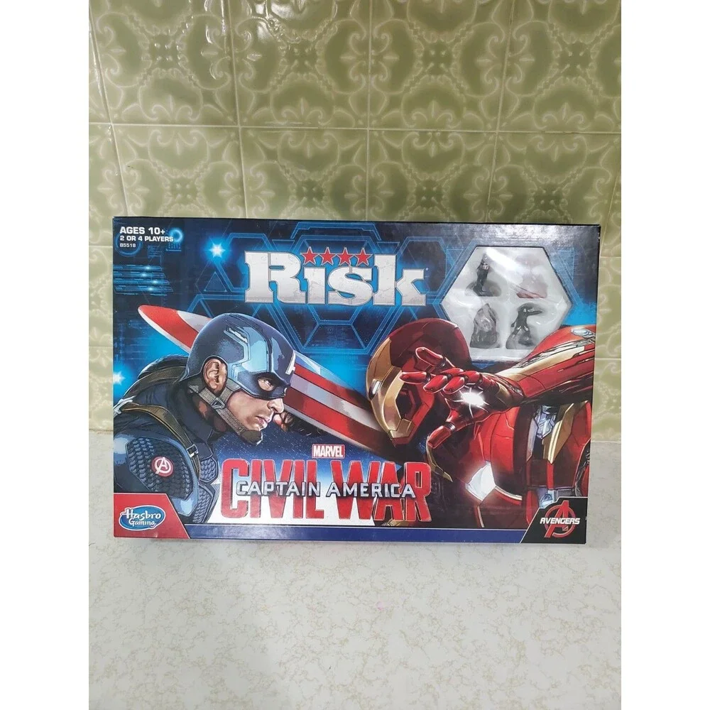 Risk Captain America Marvel Avengers Civil War Board Game Hasbro Complete